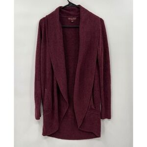 Barefoot Dreams XS/S CozyChic Lite Cardigan Womens Burgundy Shawl Collar 452